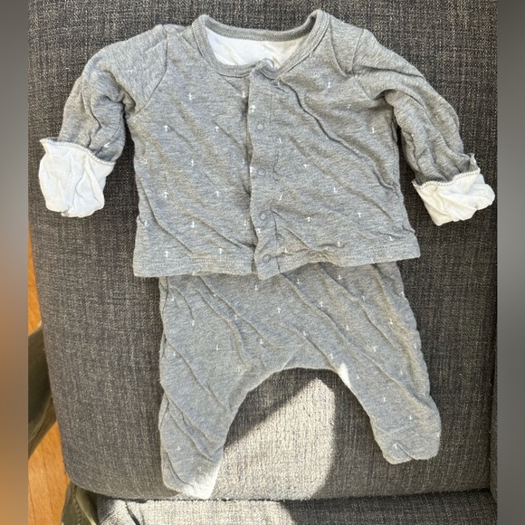 Petit Bateau Grey 2 Piece Set Leggings and Sweater - Picture 1 of 3